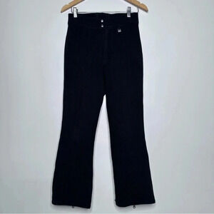 Nils Skiwear Women’s Black Ribbed Wool Blend Zipper Hem Ski Pants Size 6